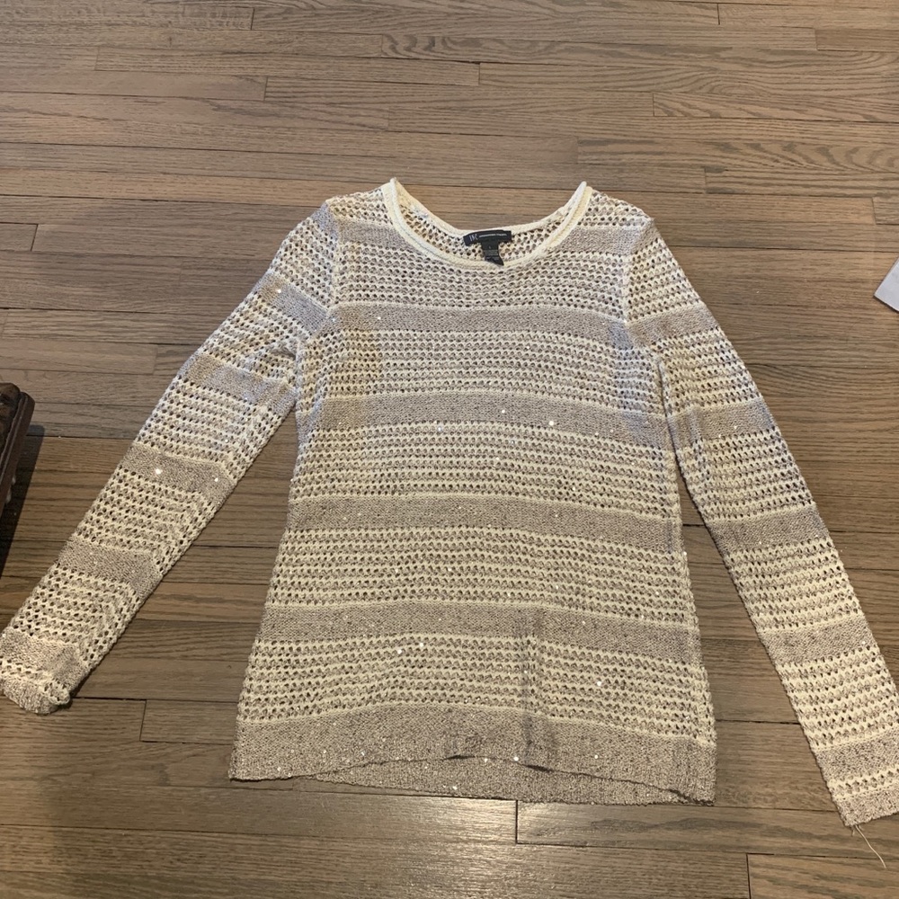 INC brand long sleeve sequin shirt.